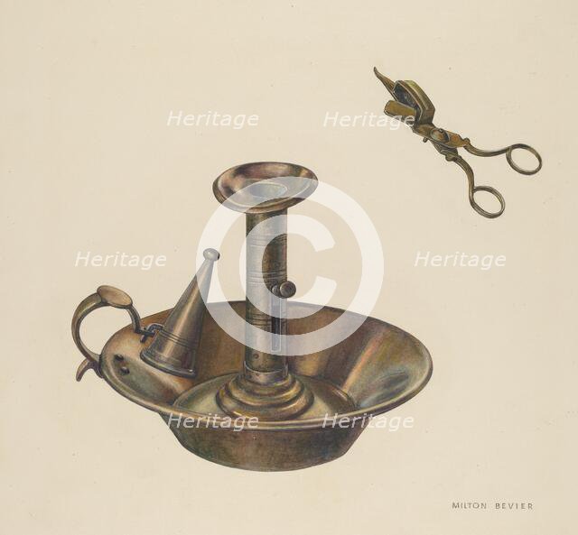 Candlestick, 1935/1942. Creator: Milton Bevier.