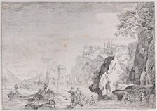 Harbor and Fishermen, ca. 1760. Creator: Unknown.