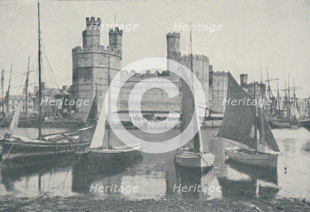 'Carnarvon Castle', 1910. Artist: Photochrom Co Ltd of London.