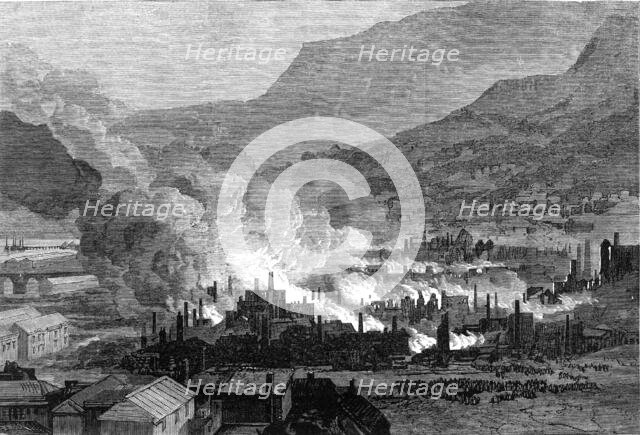 Great fire at Port Lyttelton, Canterbury, New Zealand, 1871. Creator: Unknown.