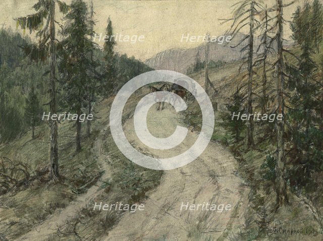 Great Siberian Road in the Krugobaikal Mountains, 1904. Creator: Boris Vasilievich Smirnov.