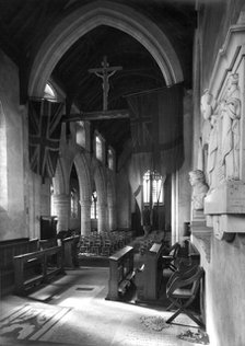 The nave of All Saints Church, Burnham Thorpe, Norfolk, 1950. Artist: Hallam Ashley