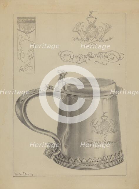 Silver Tankard, 1935/1942. Creator: Hester Duany.