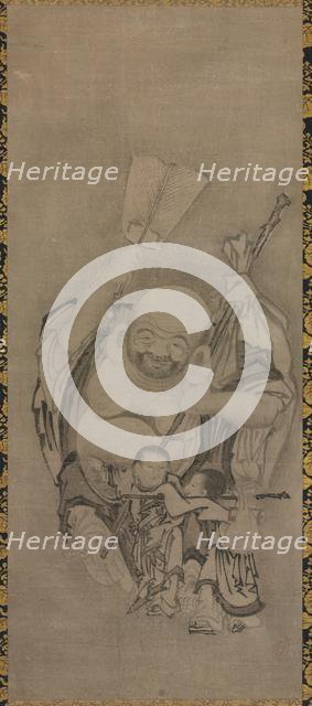 Hotei with Daoist Immortals: Hotei, c. 1575-1600. Creator: Ky?seki Tomonobu (Japanese, 1653-1721).