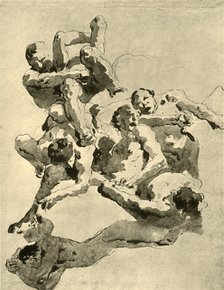 'Giants fighting', mid 18th century, (1928). Artist: Giovanni Battista Tiepolo.