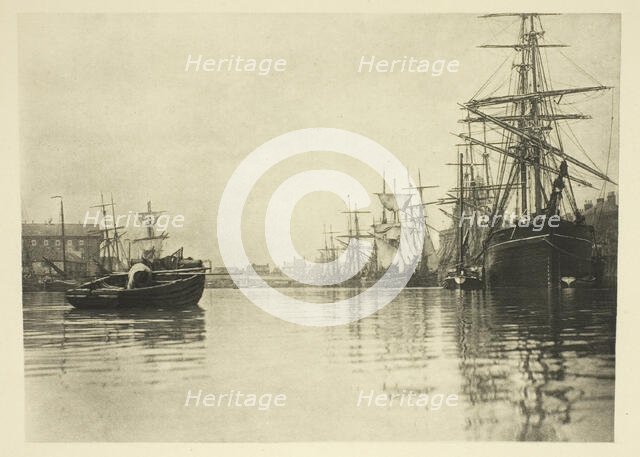 The Peaceful Harbour, 1887. Creator: Peter Henry Emerson.