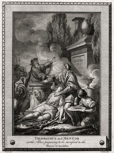 'Telemachus and Mentor at the altar, preparing to be sacrificed to the Manes of Anchises', 1774. Artist: W Walker