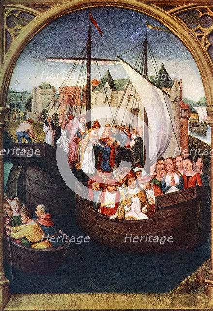 'The Departure of St Ursula from Basel', before 1489, (c1900-1920).Artist: Hans Memling