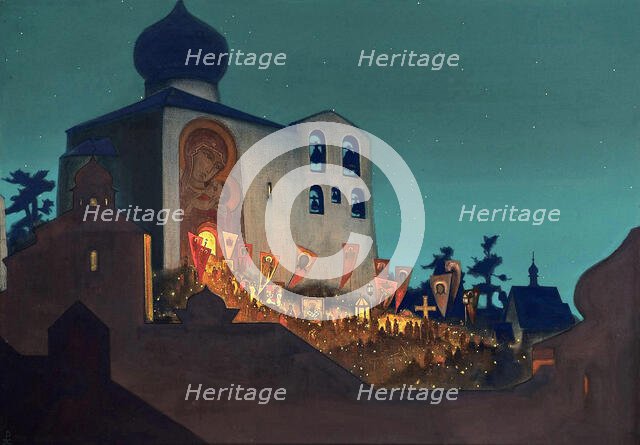 The Heavenly Forces are Serving with us invisibly (Easter Night), 1934. Creator: Roerich, Nicholas (1874-1947).