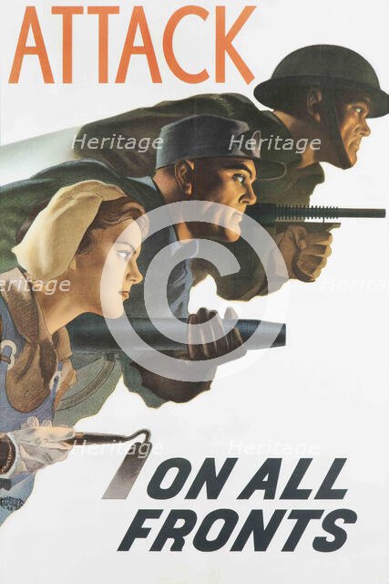 Attack On All Fronts, 1942. Creator: Robers; Hubert (active 1940s).