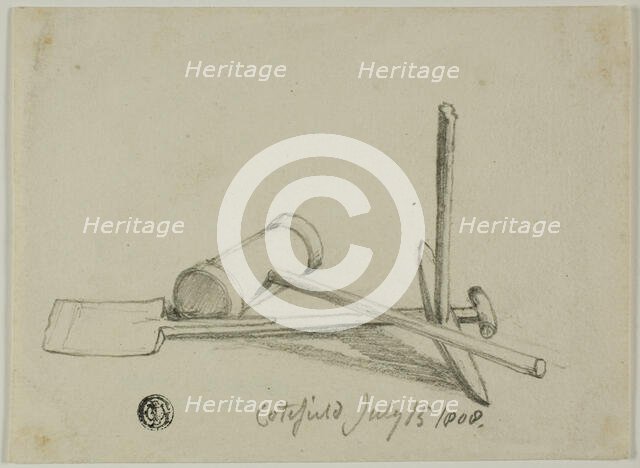 Mallet, Pick and Shovel, 1808/47. Creator: Joshua Cristall.