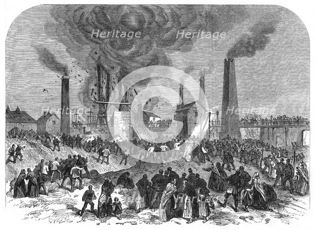 Coal mining disaster, Oaks Colliery, Barnsley, Yorkshire, December 1866. Artist: Anon