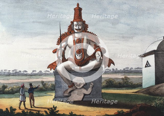 Statue of a Hindu evil genie, 1828. Artist: Anon