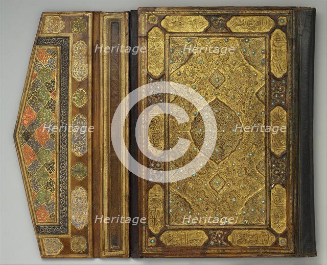 Qur'an Bookbinding Inset with Turquoise, Iran, 16th century. Creator: Unknown.