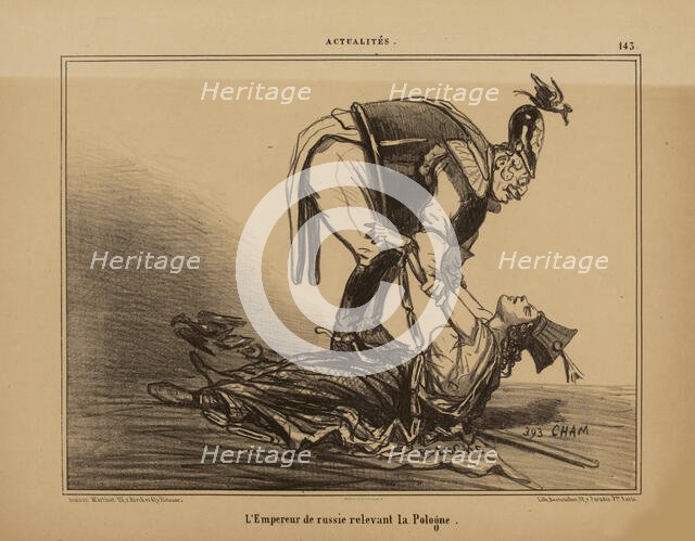 The Emperor of Russia relieving Poland, 1855. Creator: Cham (Amédée Charles de Noé) (1819-1879).