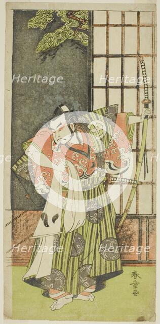 The Actor Otani Hiroji III as Kawazu no Saburo in the Play Myoto-giku Izu no Kisewata..., c. 1770. Creator: Shunsho.