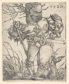 Footsoldier in front of a Tree, mid-17th century. Creator: Barthel Beham.
