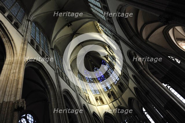 Interior, St. Martin's Cathedral, Utrecht, Netherlands, 2013.  Creator: LTL.