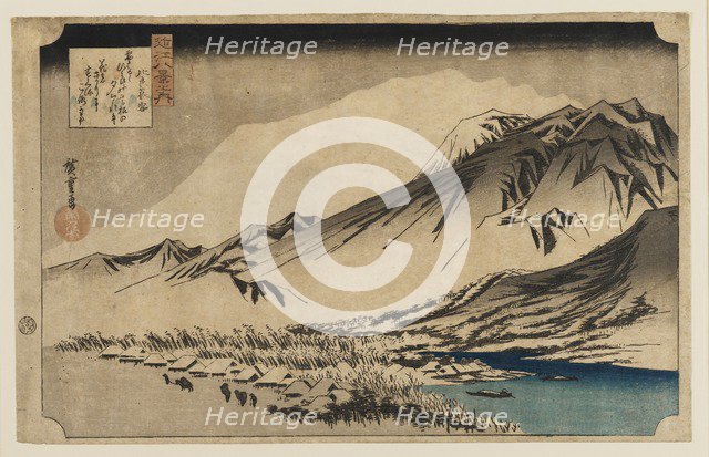 Woodblock print - Evening snow at Mt. Hira, 1797-1858. Artist: Ando Hiroshige.