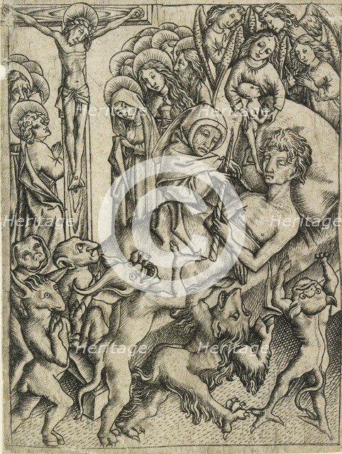 The triumph over all temptation in the hour of death, c15th century. Artist: Master ES.