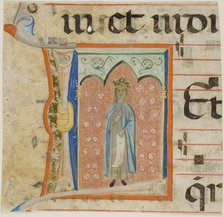 Female Saint in a Historiated Initial "L" from a Choir Book, 1330/40. Creator: Unknown.