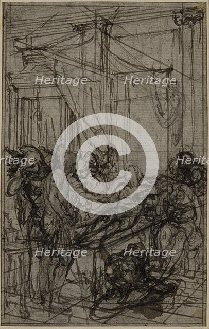 Study for an illustration in Tacitus "Tibère, ou Les Six Premiers Livres des Annales" B..., c. 1768. Creator: Hubert Francois Gravelot.