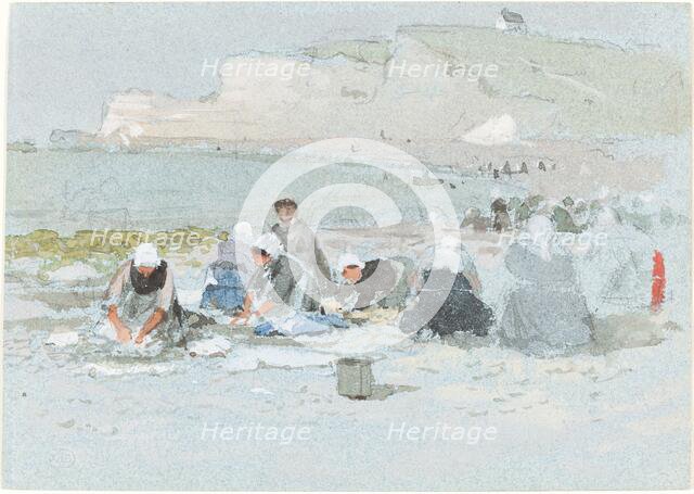 Washerwomen on the Beach at Etretat. Creator: George Henry Boughton.
