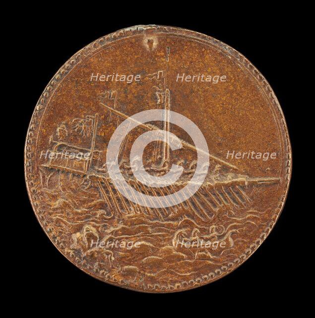 Galley and Small Boat [reverse], 1541. Creator: Leone Leoni.