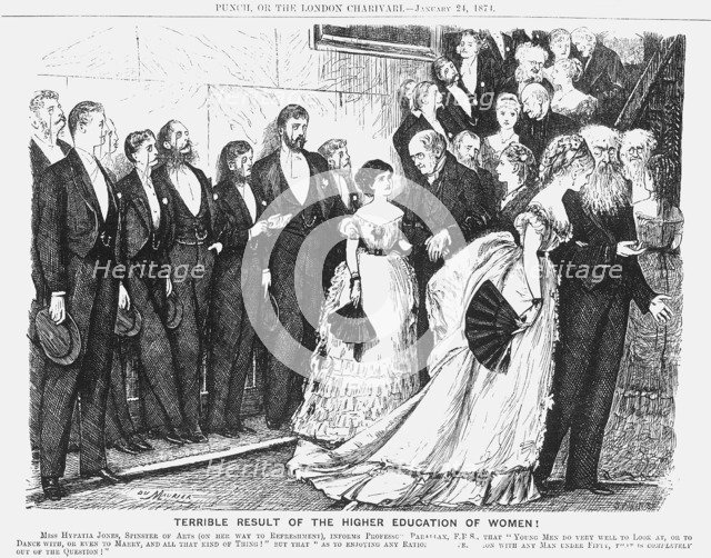 'Terrible Result of the Higher Education of Women!', 1874.  Artist: Joseph Swain
