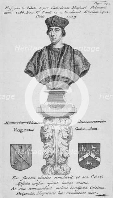 Bust of John Colet who founded St Paul's School in 1512, 1800. Artist: Anon