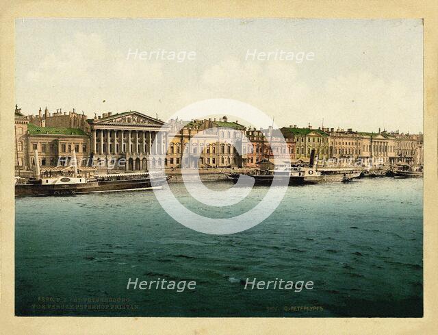 The Rumyantsev Mansion on the English Embankment in St Petersburg, c. 1890. Creator: Anonymous.