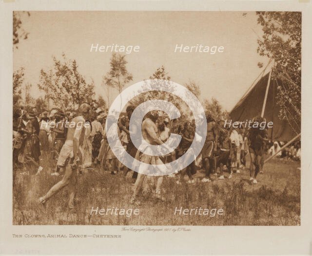 The Clowns, Animal Dance, Cheyenne, 1927. Creator: Edward Sheriff Curtis.