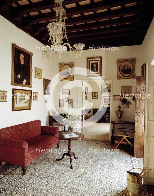 Birthplace in Moguer (Huelva) of Juan Ramón Jiménez (1881-1958), Spanish poet, main room and  in …