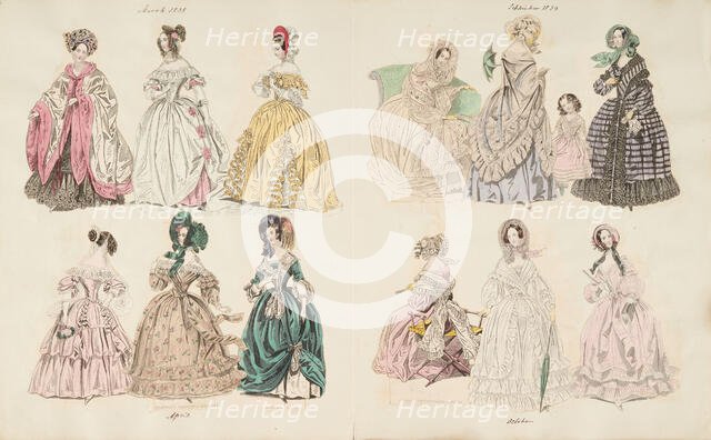Costume plates,1838-1839.  Creator: Unknown.