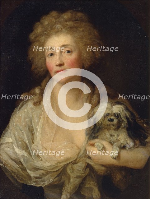Portrait of Anna Oraczewska with the Dog, 1789. Artist: Graff, Anton (1736-1813)