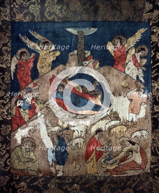 Nativity (Detail of a shroud), 15th century. Artist: Russian master  