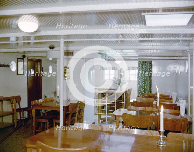 Dining room in the full-rigged ship 'af Chapman', converted into a youth hostel, Stockholm, Sweden. Artist: Göran Algård