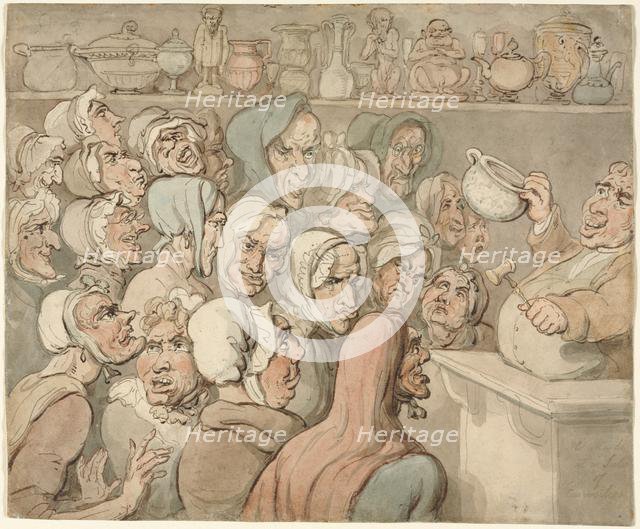 Old Maids at a Sale of Curiosities. Creator: Thomas Rowlandson (British, 1756-1827).
