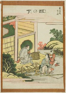 Sakanoshita, from the series "Fifty-three Stations of the Tokaido (Tokaido gojusan..., Japan, c1806. Creator: Hokusai.
