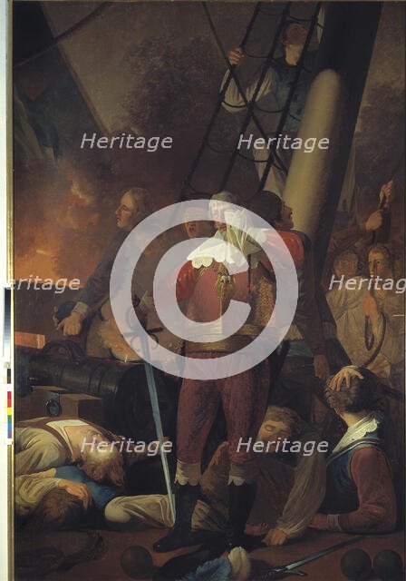 Christian IV on the "Trinity" in the battle of Kolberger Heide 1644, 1828. Creator: Wilhelm Bendz.