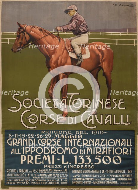 Società Torinese Corse di Cavalli, 1910. Creator: Bernard, R. (active ca 1900-1910).