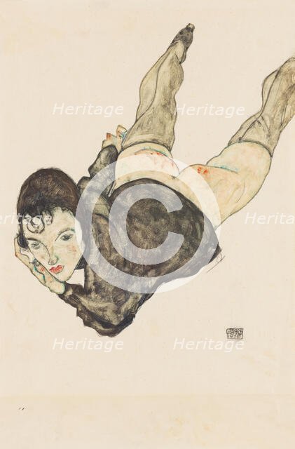 Reclining woman, 1916. Creator: Schiele, Egon (1890-1918).