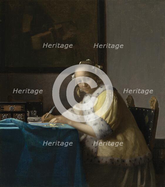 A Lady Writing, c. 1665. Creator: Jan Vermeer.