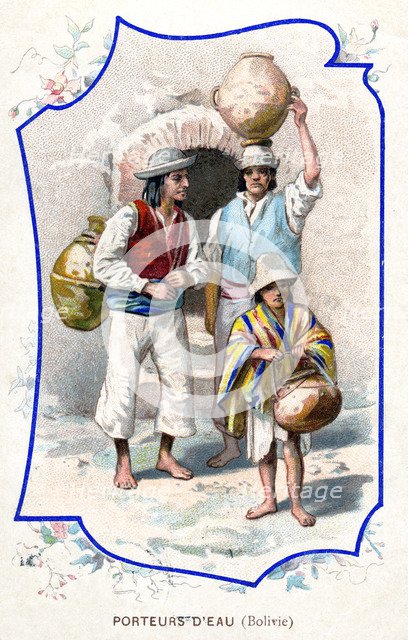 Water carriers, Bolivia, 1911. Artist: Unknown