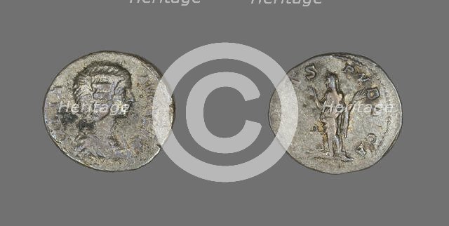 Denarius (Coin) Portraying Empress Julia Domna, 196-211. Creator: Unknown.