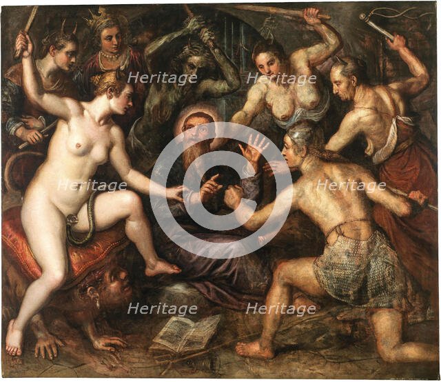 The Temptation of Saint Anthony, Early 17th cen. Creator: Tintoretto, Domenico (1560-1635).