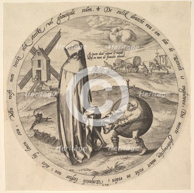The Misanthrope Robbed by the World, from Twelve Flemish Proverbs, ca. 1568. Creator: Jan Wierix.