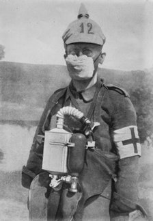German Protection against gas bombs, between c1910 and c1915. Creator: Bain News Service.