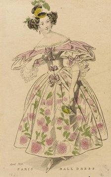 Fashion Plate (Paris Ball Dress), 1833. Creator: Unknown.