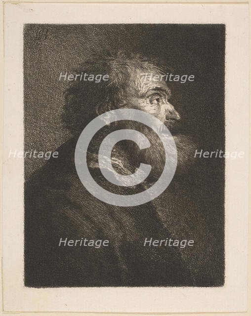 An Old Man in Profile, 1761. Creator: William Baillie.